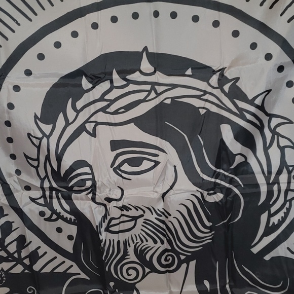 Too Fast WWTFD Jesus Third Eye Cross Roses Tattoo Art Shower Curtain Tattoo - Picture 5 of 6